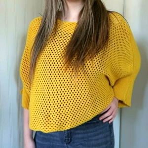Wooden Ships Women's Slouchy Mustard Knit Sweater Size M Paloa Buendia